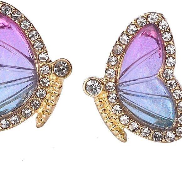 Butterfly 🦋 Rhinestone Studded Earrings - Picture 5 of 5
